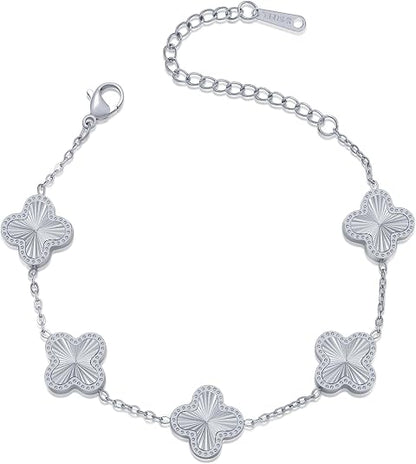 🍀14K Gold Plated Clover Bracelet for Women