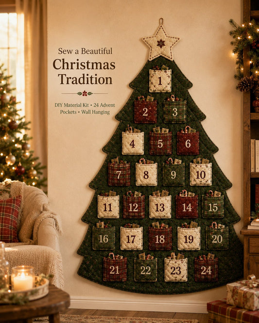 🔥HOT SALE 49% OFF - 🎄✨DIY 24-Pocket Fabric Christmas Advent Tree Kit(📦 Buy 2 Free Shipping)