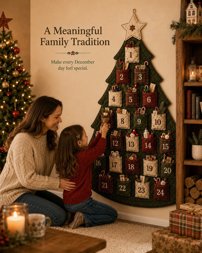 🔥HOT SALE 49% OFF - 🎄✨DIY 24-Pocket Fabric Christmas Advent Tree Kit(📦 Buy 2 Free Shipping)
