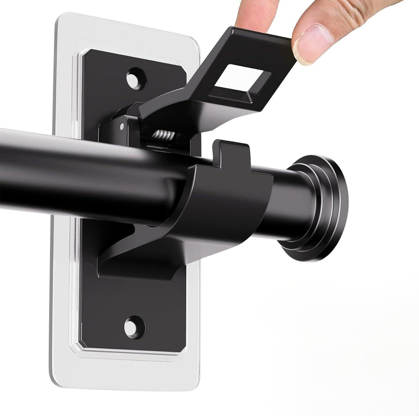 🏠🔨 Self Adhesive Rod Brackets, No Drill Needed Curtain Rod Holders
