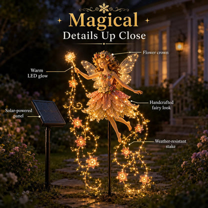 🔥✨ Enchanted Flower Fairy Solar Garden Light – Magical Glowing Outdoor Christmas Yard Decor 🧚🌸