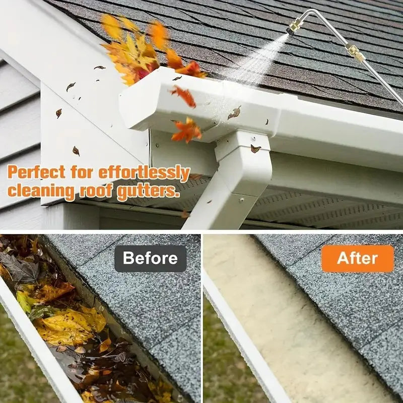 🧹Stainless Steel Power Washer Wand, Angled Extension Lance for Roof Gutter Car Cleaning 💦