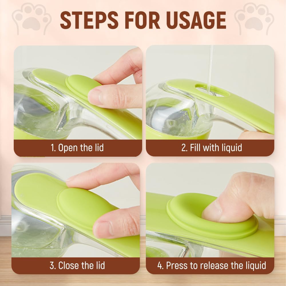 One Press For Rich Foam 🧴Pet Bath Brush with Shampoo Dispenser