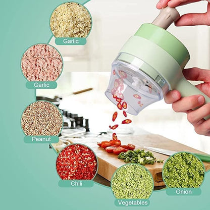 4 in 1 Portable Electric Vegetable Cutter Set✨Simple & Fast Food Chopping Operation