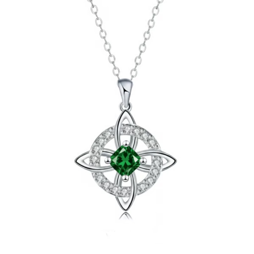 🔮 Personalized Witch’s Knot Birthstone Necklace – Sacred Protection & Luck Talisman ✨