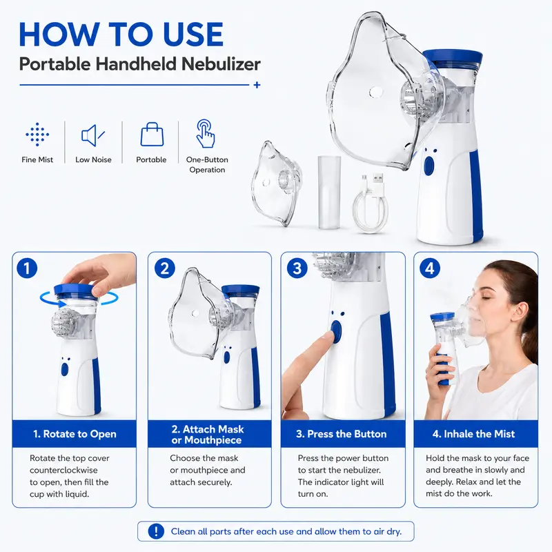 Portable Ultrasonic handheld Nebulizer Machine