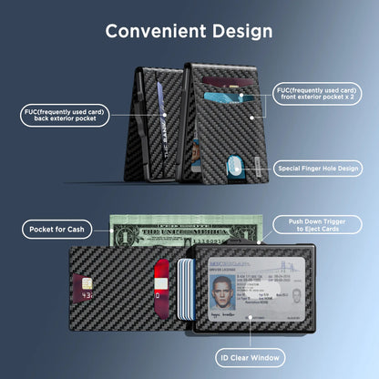 🧳Men's wallet - Pop-up card holder, cash slot and credit card slot