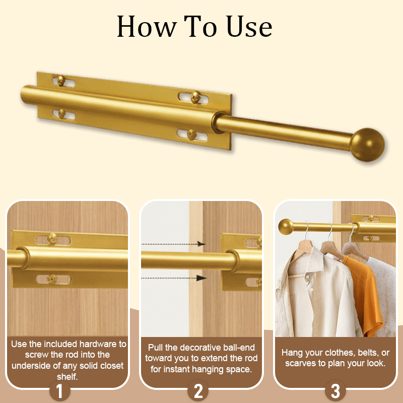 🗄️Valet Rod for Closet Pull Out