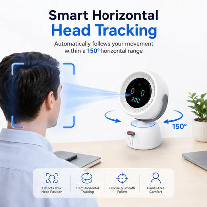 🤖 AI Human Tracking Smart Fan🎛️ Stepless Sliding Adjustment for Any Wind Speed