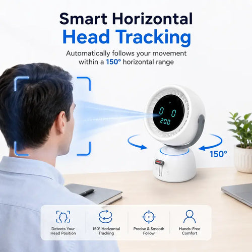 🤖 AI Human Tracking Smart Fan🎛️ Stepless Sliding Adjustment for Any Wind Speed