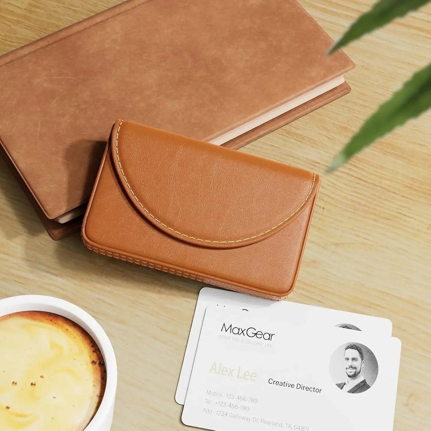 💼 PU Leather Business Card Holder – Slim Magnetic Name Card Case