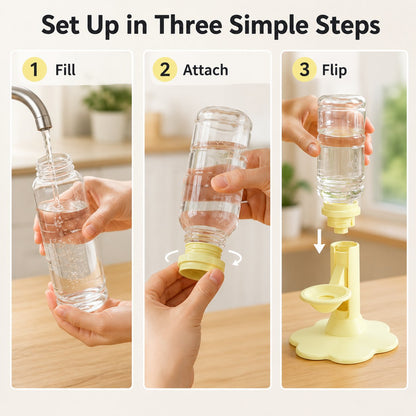 🎖️Gravity Cat Water Dispenser 🐱Cordless Raised Pet Water Bowl Anti-Spill ⚡No Electricity Needed