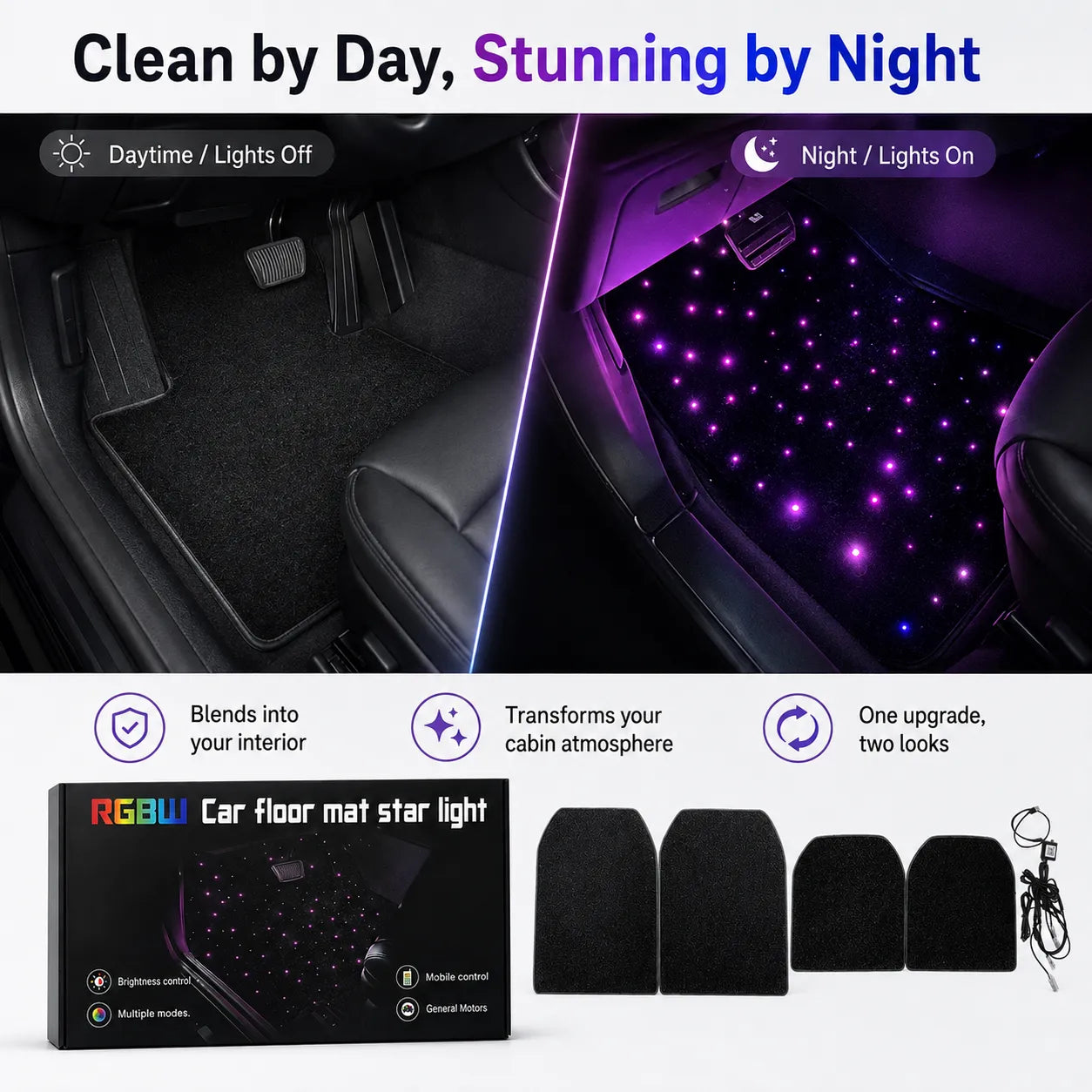 ✨ LED Starlight Car Floor Mats — Light Up Every Drive in Style! 🚗🌌