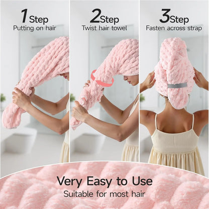 Ultra-Absorbent Microfiber Hair Turban – Soft Quick-Dry Towel Wrap for Long & Thick Hair