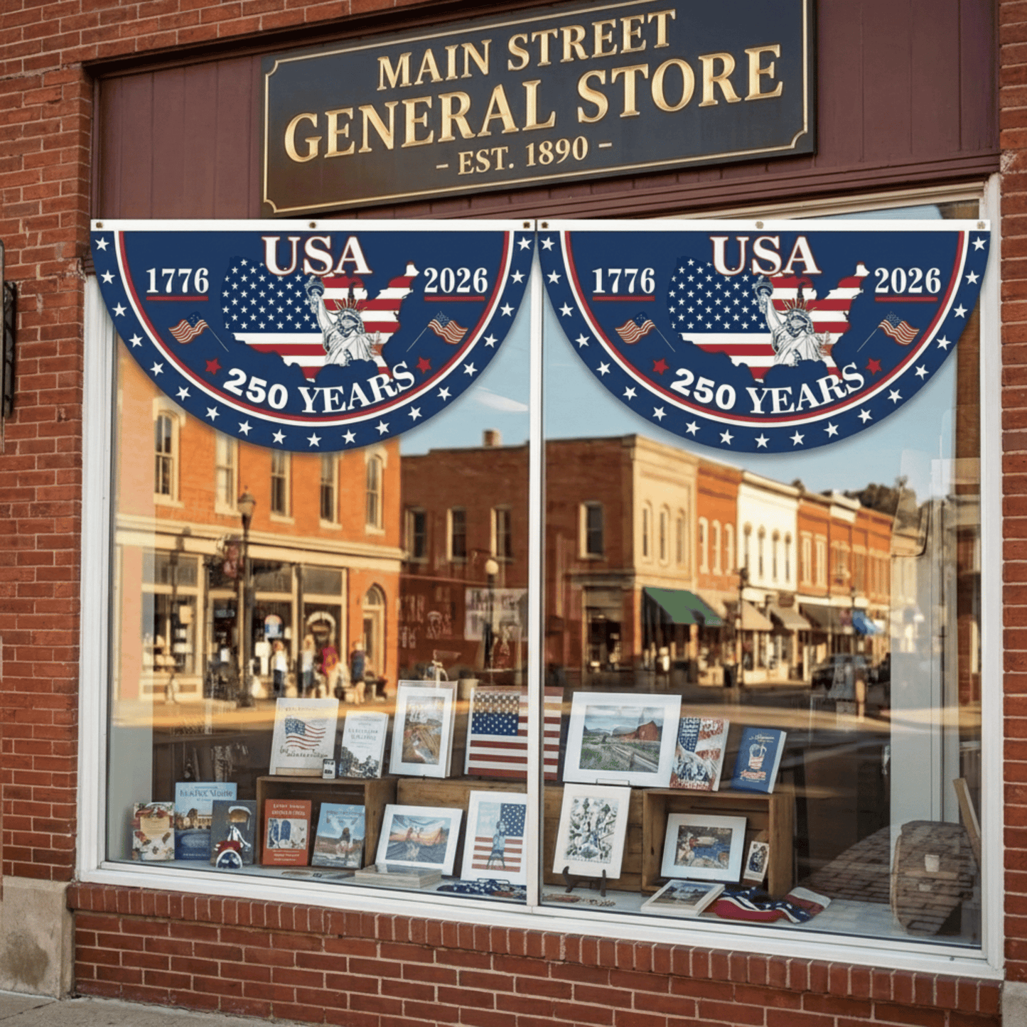 🗽USA 250th Anniversary Flag Half Round Banner🦅