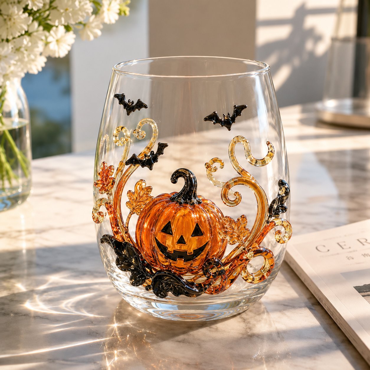 🎃 3D Halloween Artisan Glassware Collection | For Magical Halloween Sips, Eye-Catching 3D Details, Luminous Festive Party Moments & Cozy Fall Home Bar Glow ✨