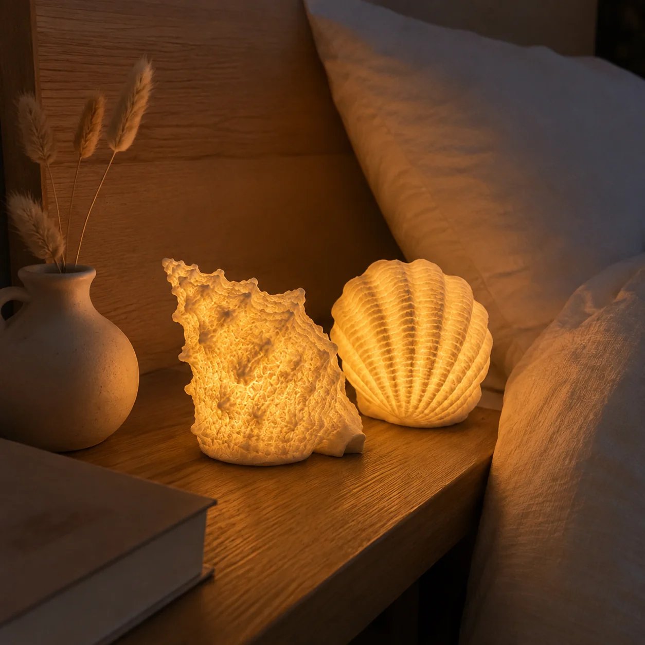 Coastal Afterglow Shell & Conch Light Set