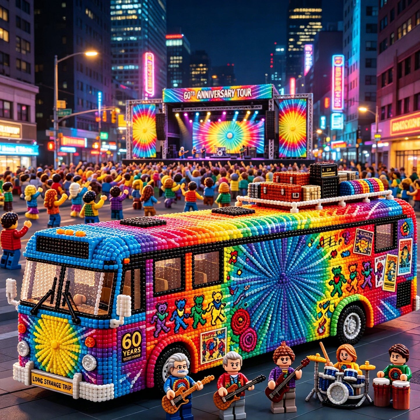 Deadhead Tour Psychedelic Rainbow Bus DIY Bead Kit | 60th Anniversary Collector Handmade Craft Set
