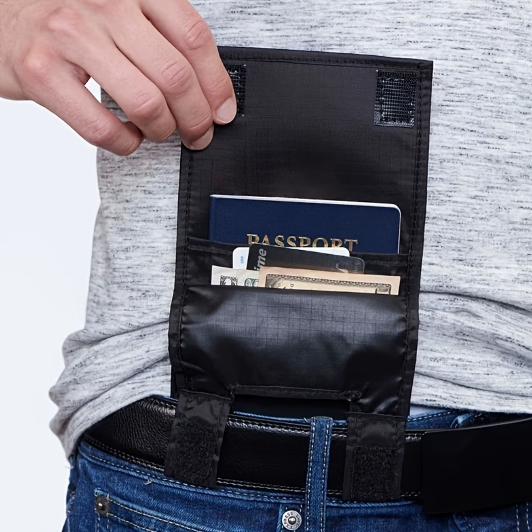 Hidden RFID-Blocking Travel Wallet