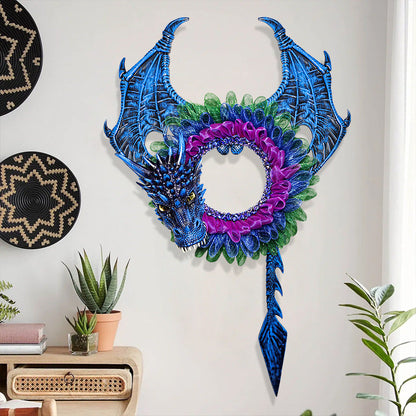 🐉 Gothic Dragon Wreath Front Door Decor