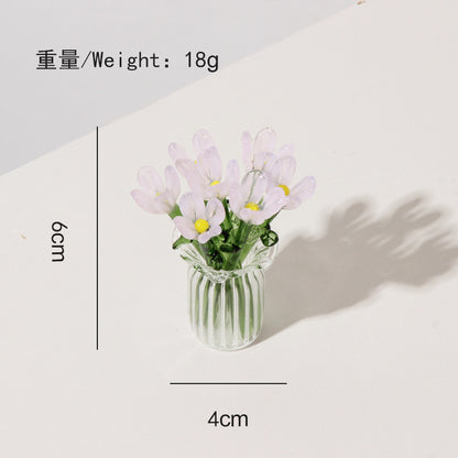 🌷 Mini Dollhouse Flower Vase | Tiny Artificial Floral Table Decor