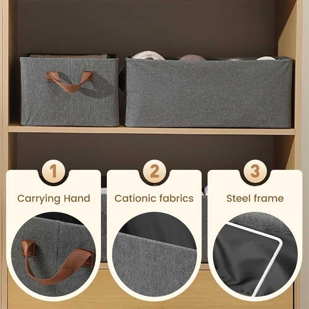 Multi-functional Folding Wardrobe, Closet Clothes Organizer Storage Box Steel Frame with Handle