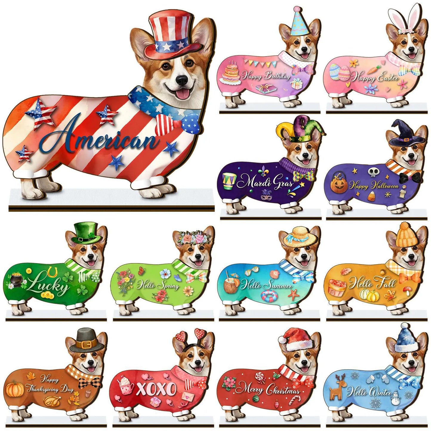 🎁 Unique Personalized Gift for Pet Lovers🐶 Interchangeable Seasonal Dog Decor
