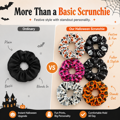 🎃 Hand-Illustrated Halloween Scrunchie Collection