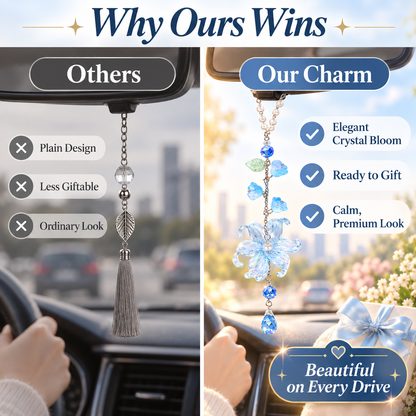Aesthetic Acrylic Lily Car Rearview Mirror Pendant 🌸