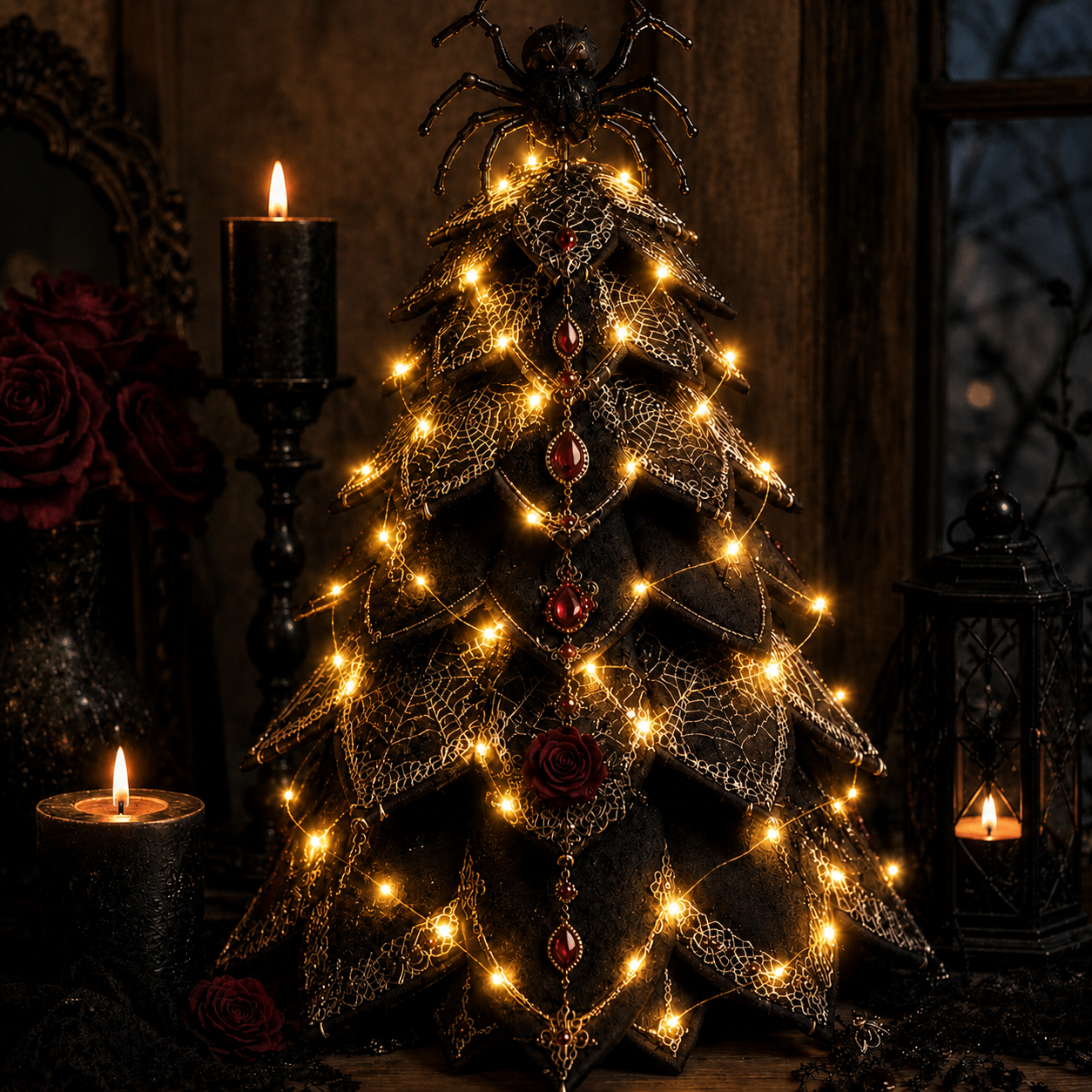🎃✨ Lighted Halloween Quilted Fabric Tree – Cozy Handmade Glow Decoration