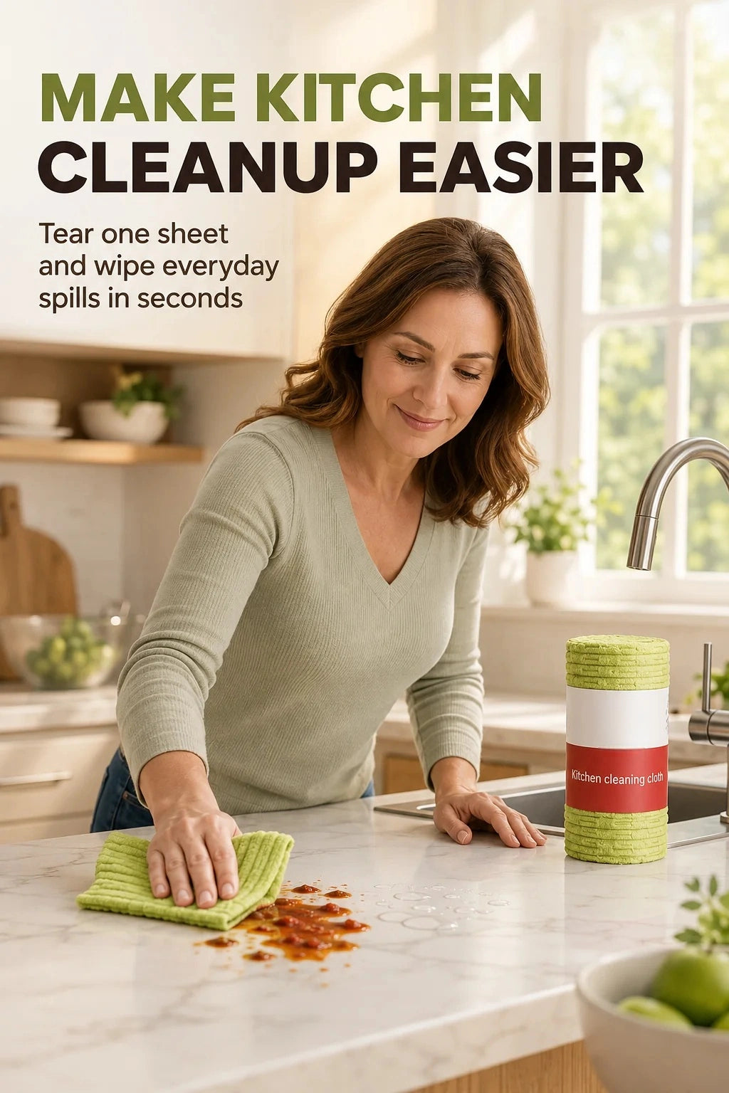 Multipurpose Reusable Tear-Off Cleaning Cloth Roll