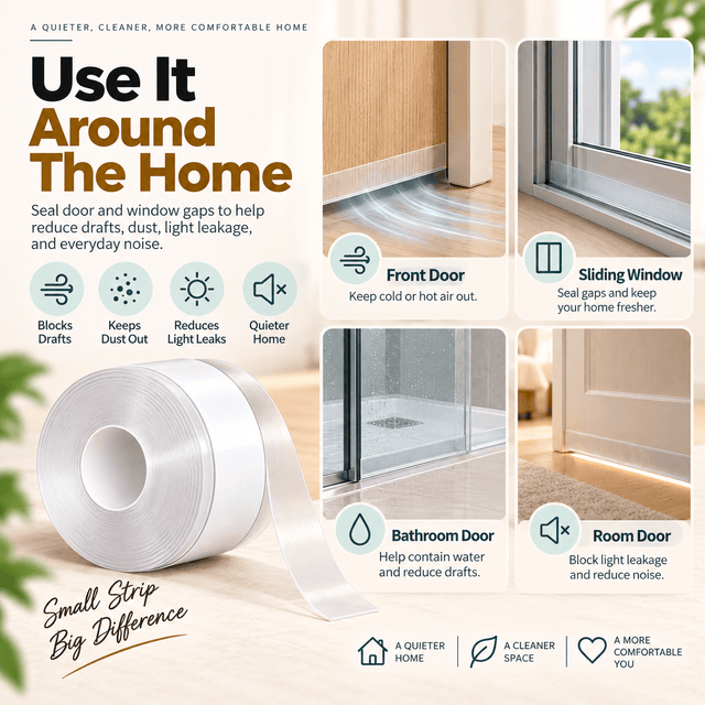 Self-Adhesive Silicone Door & Window Sealing Strip