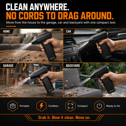 💨 Cordless Turbo Air Duster for Cars, Garages & Workspaces