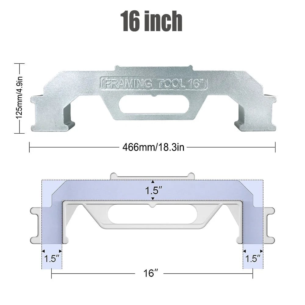 Framing Tool, 12/14/16 Inch On-Center Stud Layout Tool