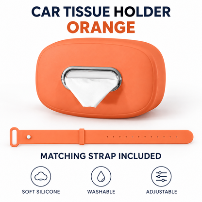 🚗 Keep Tissues Within Reach – Washable Silicone Car Headrest Tissue Holder