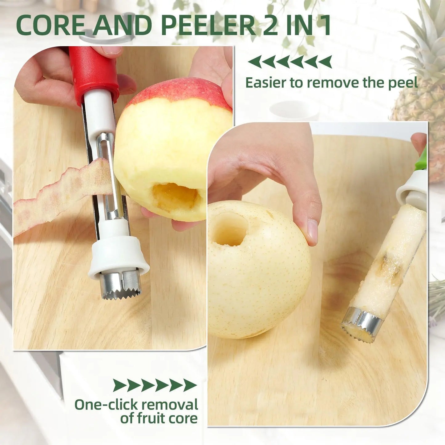 ✨Must-Have Kitchen Gadget | Core & Peel All Fruits Easily 🍐