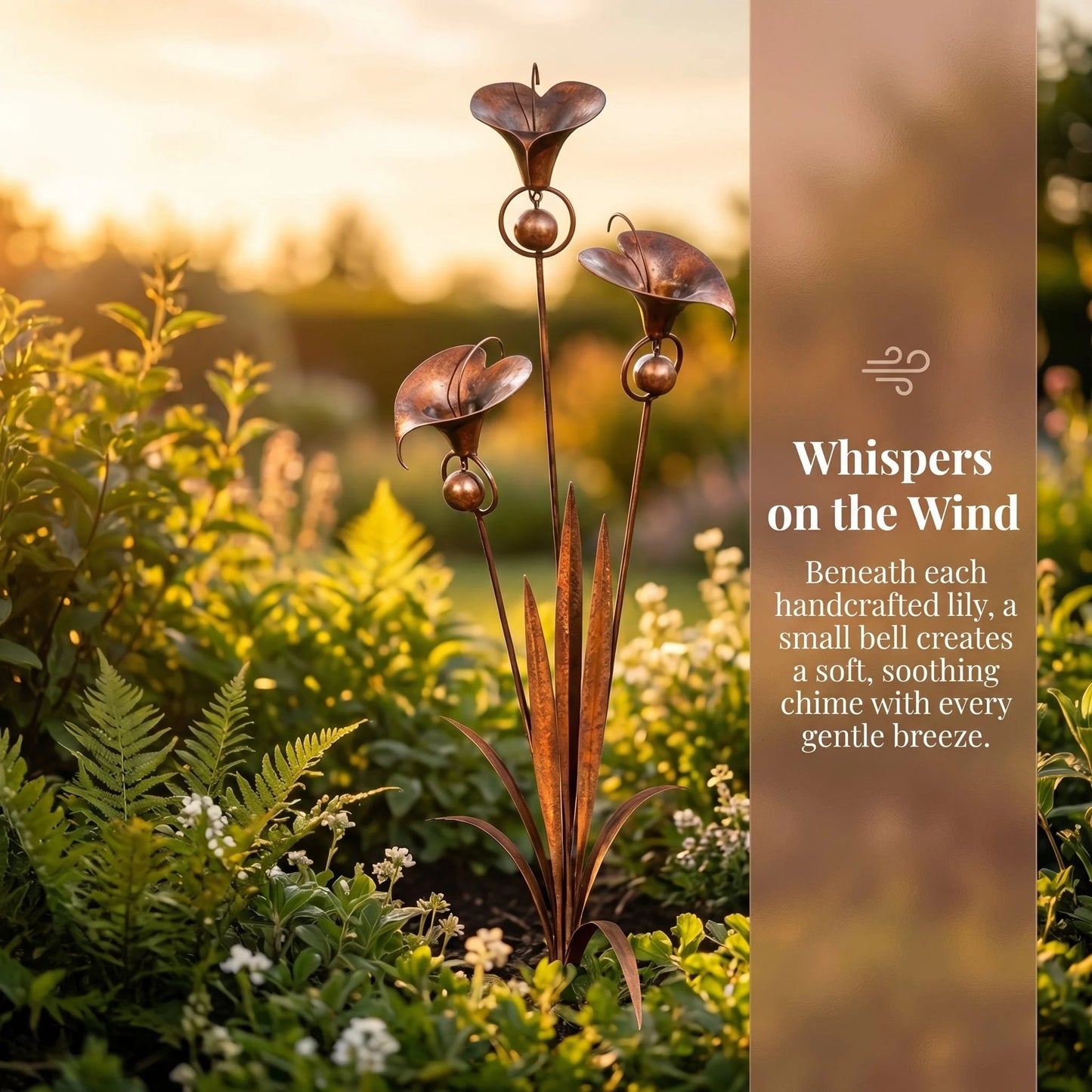 Copper Calla Lily Garden Chime Set – A Peaceful Touch for Flower Lovers 🌿🔔