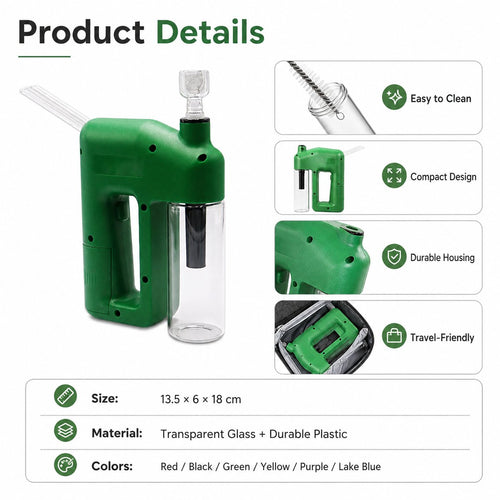 ⚡  Portable Handheld Electric Filtration Device | Compact Glass Chamber Design with Electric-Assisted Operation & 6 Color Options ✨