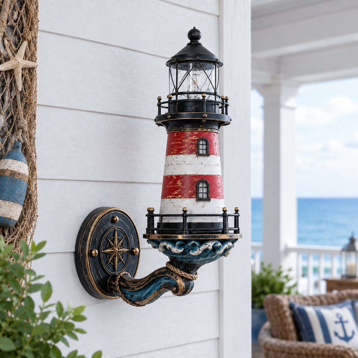 🔥😍🌊 Vintage Coastal Lighthouse Wall Light
