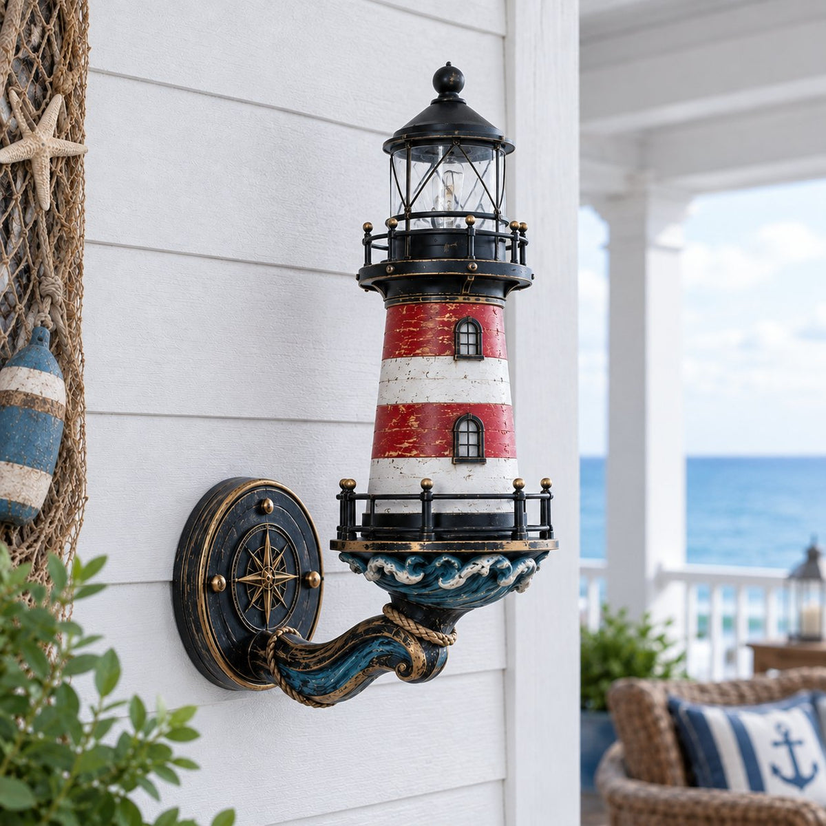 🔥😍🌊 Vintage Coastal Lighthouse Wall Light