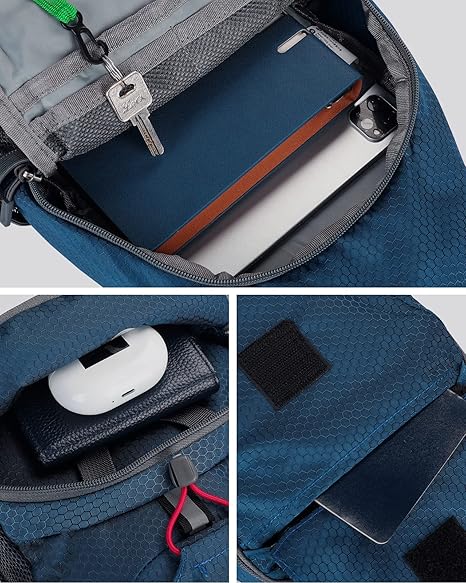 Packable Small Crossbody Sling Backpack with Side Pouch