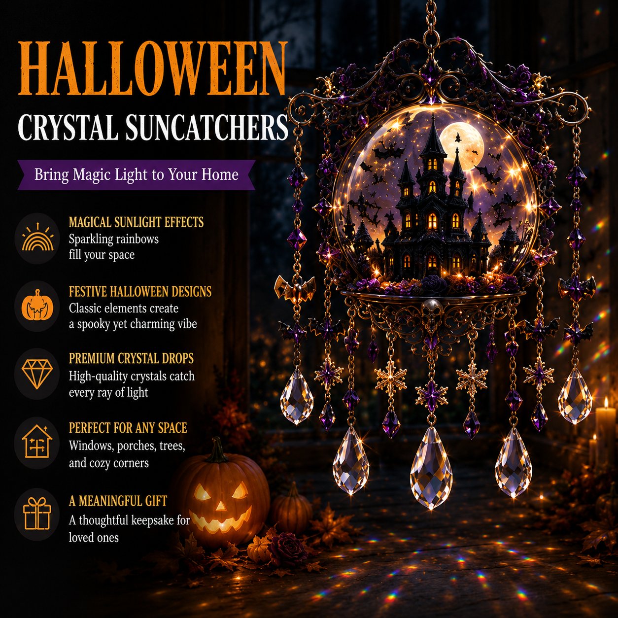 🎁Halloween Special Offer 50% OFF –🏰🎃Halloween Crystal Light Catcher