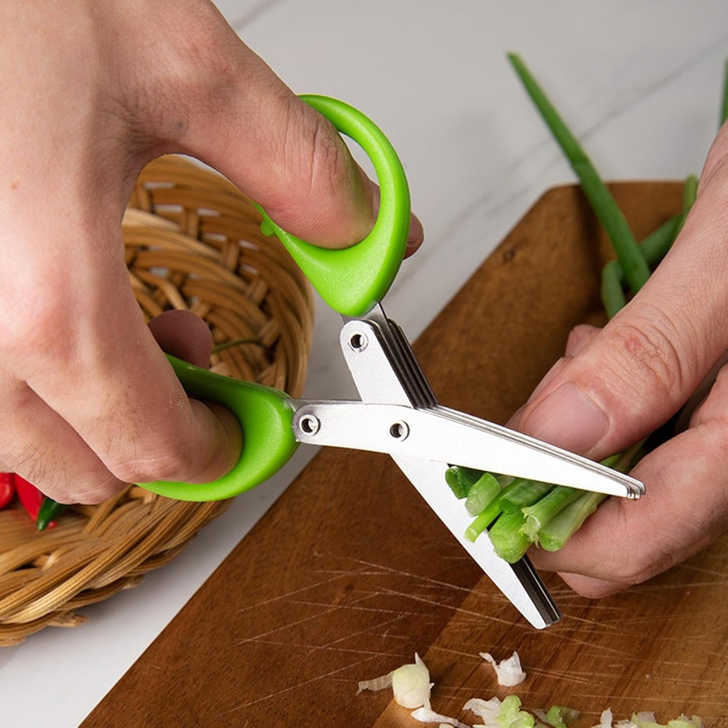 Buy 1 Get 1 Free 🎁Stainless Steel 5 Blades Scallion Cutter Scissors