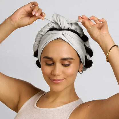 💆‍♀️Heather Gray Active Curling Headband – Heatless Hair Curler for Soft Waves & Curls