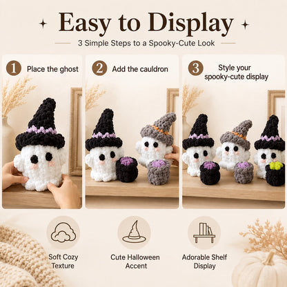 👻 Crochet Witch Ghost Decor — Cute, Cozy & Spooky! 🧙‍♀️✨