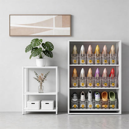 Shoe Organizer for Closet – Stackable Rack with Height Adjustment