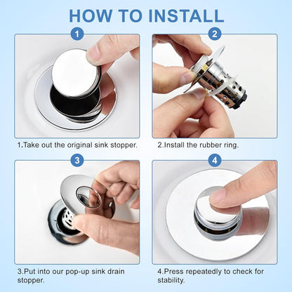 🔥Upgraded 3 in 1 Bathroom Sink Drain Strainer