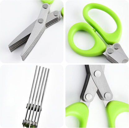 Buy 1 Get 1 Free 🎁Stainless Steel 5 Blades Scallion Cutter Scissors