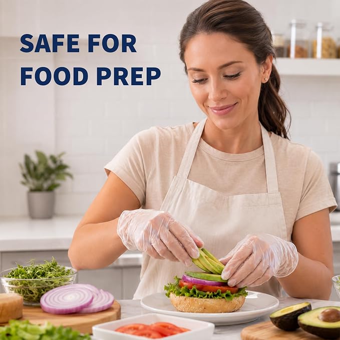 🧤 Latex-Free & Food Safe – 100 Disposable TPE Gloves for Kitchen, Cleaning & More. UK Stock