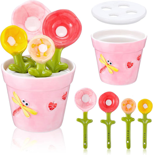 🌸Flower Measuring Spoons Set in Pot